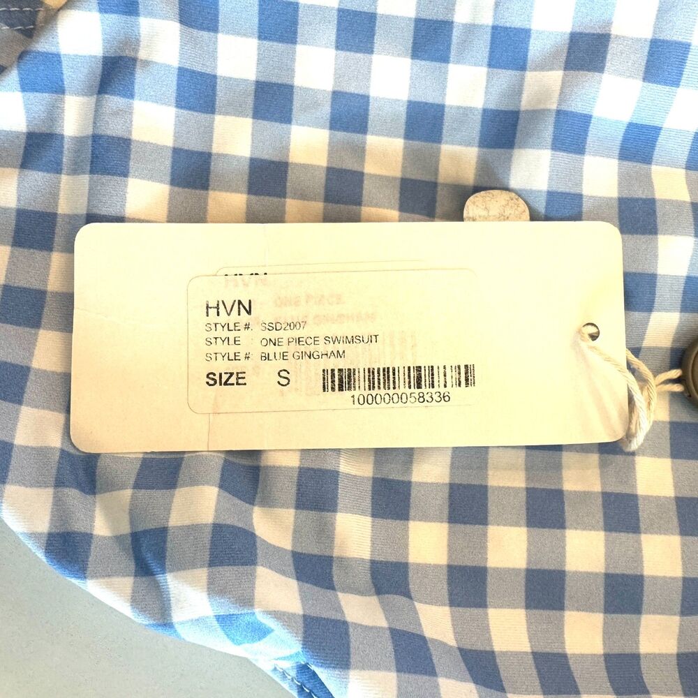 HVN Gingham One Piece Swimsuit - Women's Small NEW WITH TAGS - Picture 7 of 8